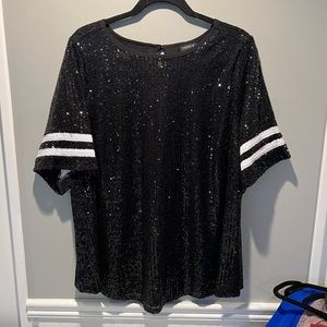 Torrid Size 1 Sequin Baseball Tee